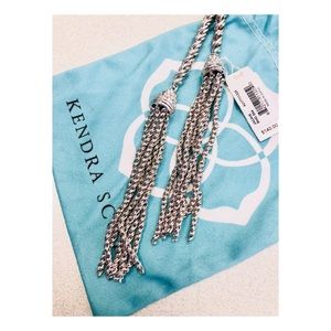 NWT Kendra Scott Jackie silver tassel necklace